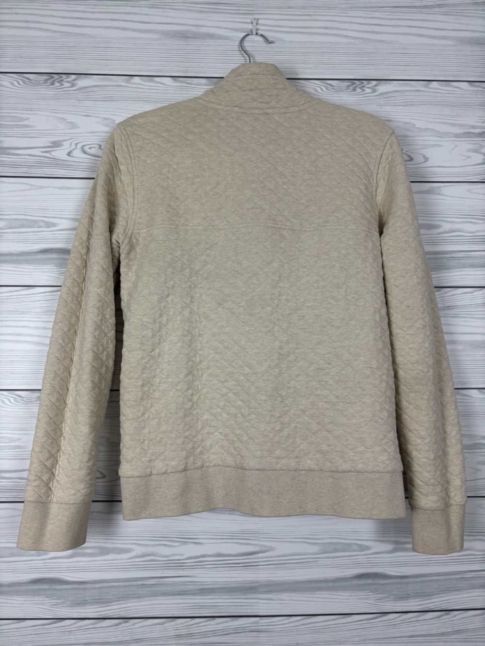 Patagonia Organic Cotton Quilted Snap-T Pullover Sweatshirt Medium oatmeal tan - Picture 8 of 8
